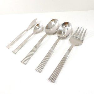 5 Piece Hostess Serving Set Mahattan by Wallace 18/8 Stainless